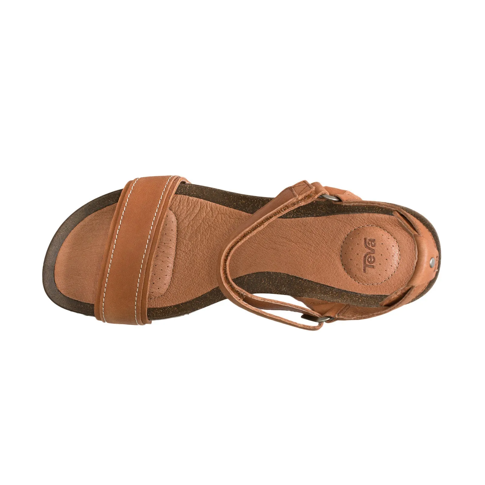 Teva Ysidro Stitch Wedge Cognac Sandals - Women's