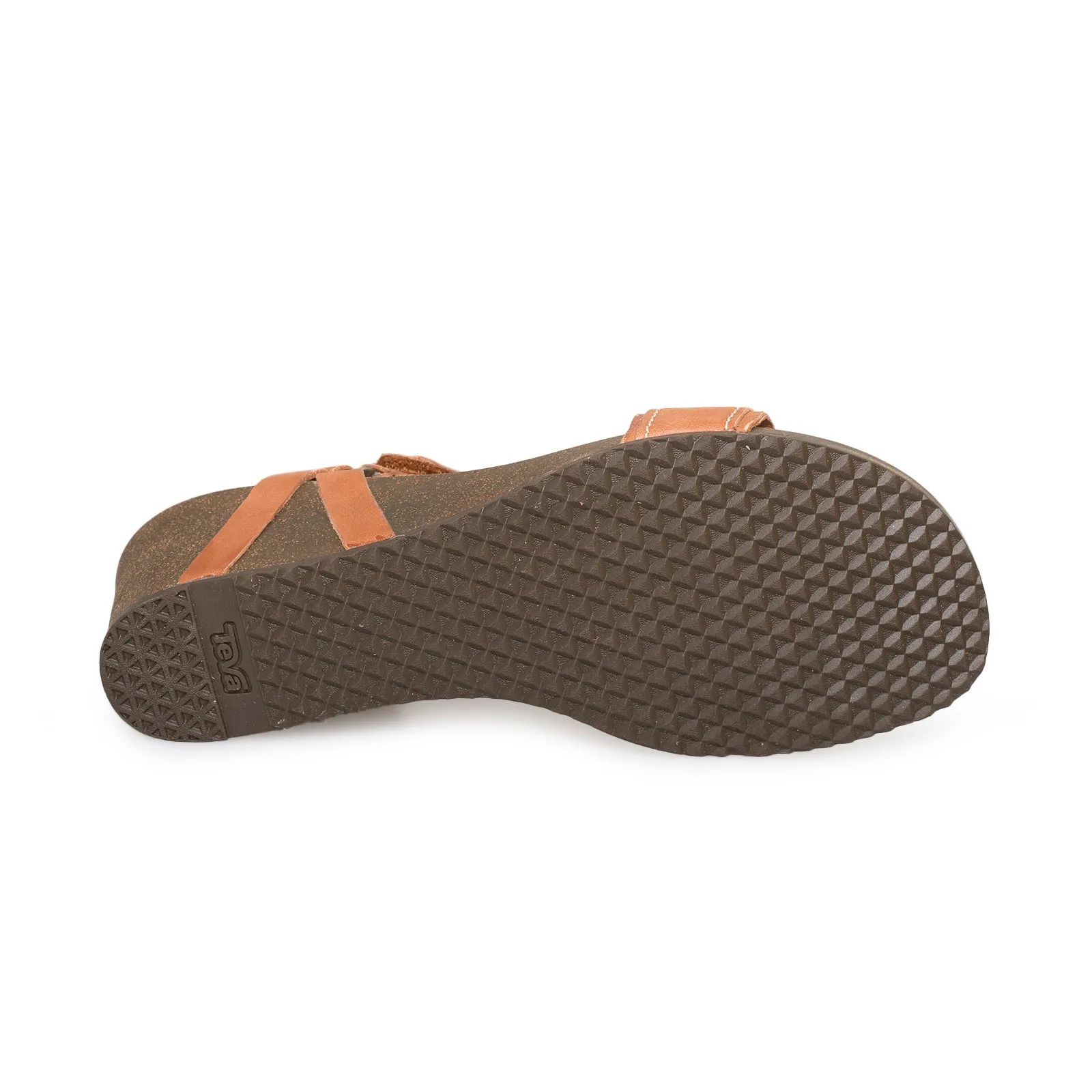 Teva Ysidro Stitch Wedge Cognac Sandals - Women's