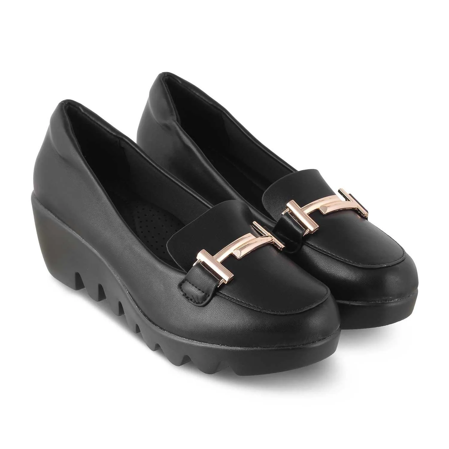 The Torock Black Women's Dress Wedge Sandals Tresmode