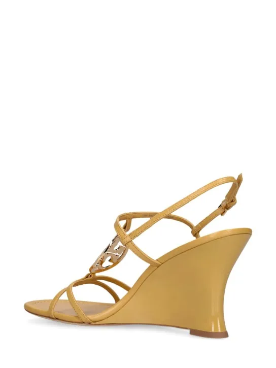Tory Burch   95mm Capri Miller leather wedge sandals 