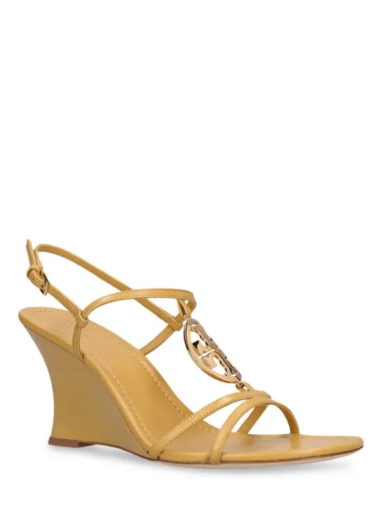 Tory Burch   95mm Capri Miller leather wedge sandals 