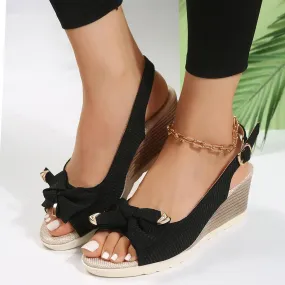 Wedge Sandals for Women 2025 Comfortable Orthopedic Dress Shoes Open Toe Ankle Strap Hemp Rope Wedge Heels Summer Dressy Platform Espadilles Sandals Casual Beach Slip on Sandal