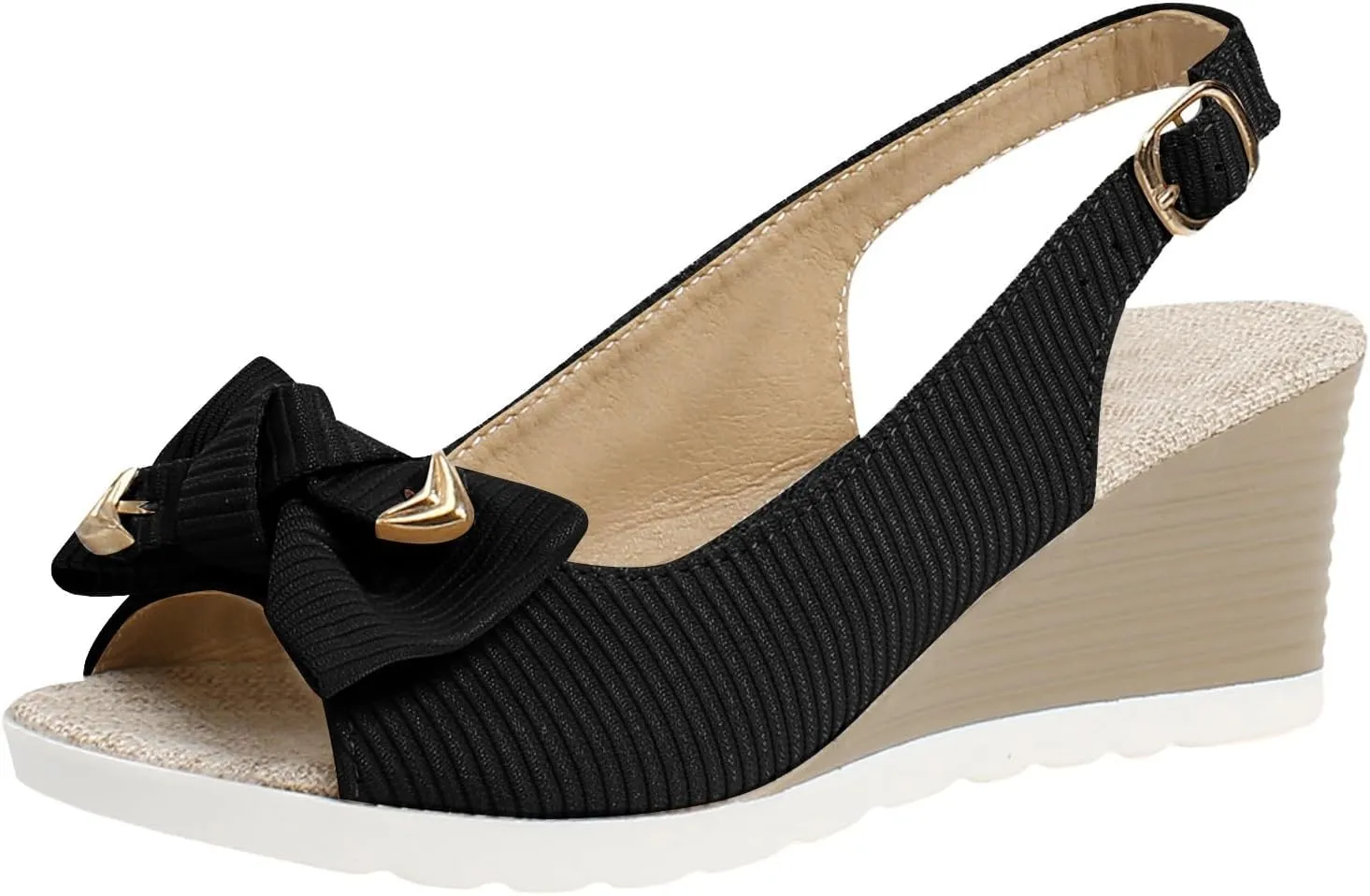 Wedge Sandals for Women 2025 Comfortable Orthopedic Dress Shoes Open Toe Ankle Strap Hemp Rope Wedge Heels Summer Dressy Platform Espadilles Sandals Casual Beach Slip on Sandal