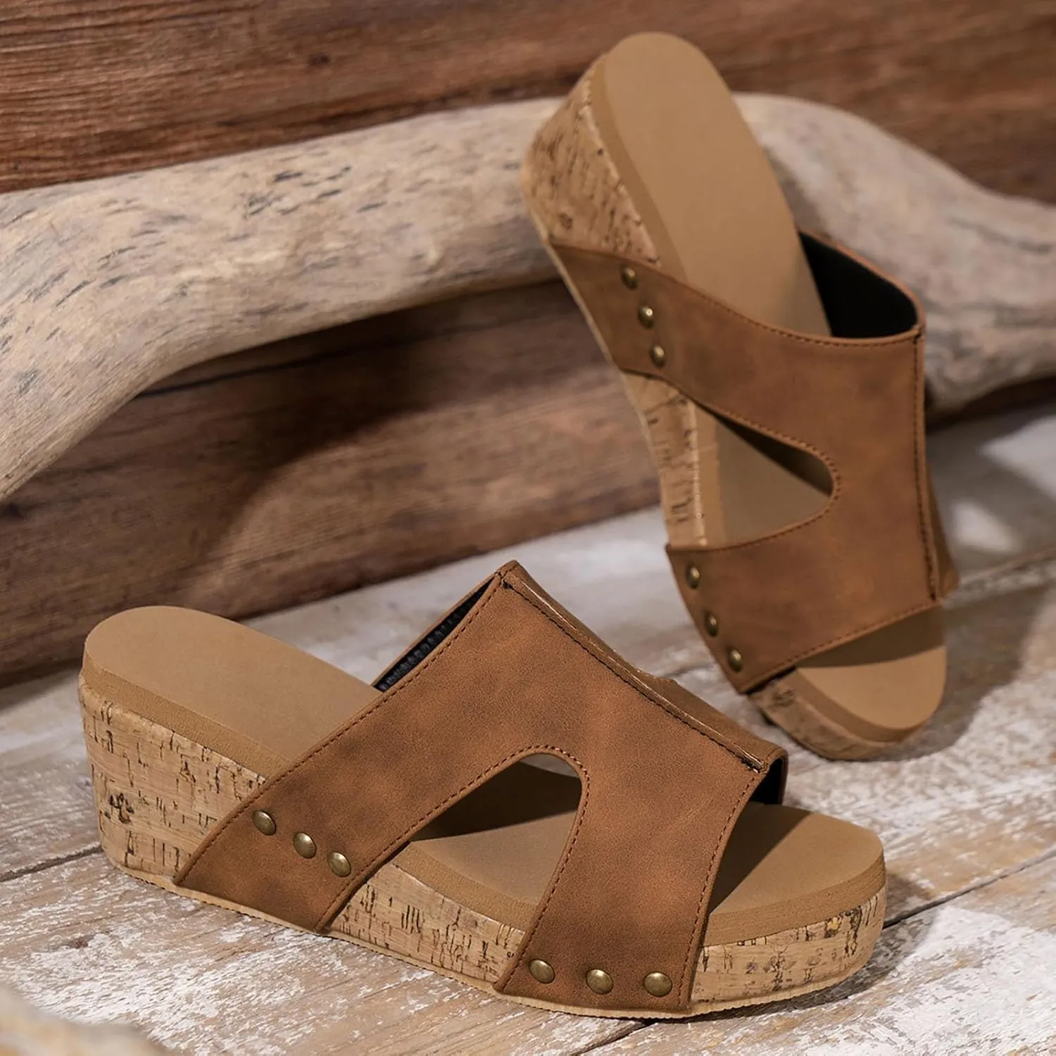 Wedge Sandals for Women 2025 Wedge Heels Sandals Platform Sandals with Ankle Strap Open Toe Leather Espadrilles Trendy Dressy Casual Boho Summer Beach Sandals