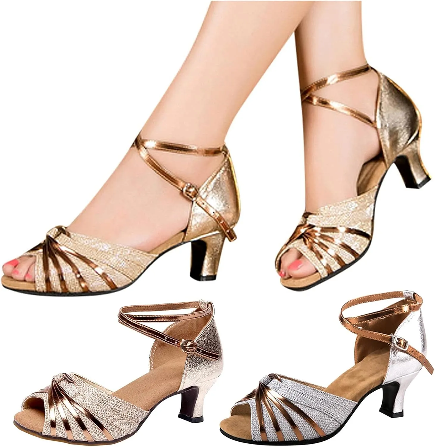 Women Dressy Summer Wedge Sandals, Womens Espadrille Sandals Open Toe Ankle Strap Platform Wedge High Heels Outdoor Casual Summer Dress Shoes 