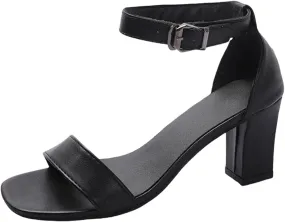 Women High Heels Sandal Open Toe Ankle Buckle Strap Dress Shoes Wedding Party Block Chunky Heel Pump Sandals