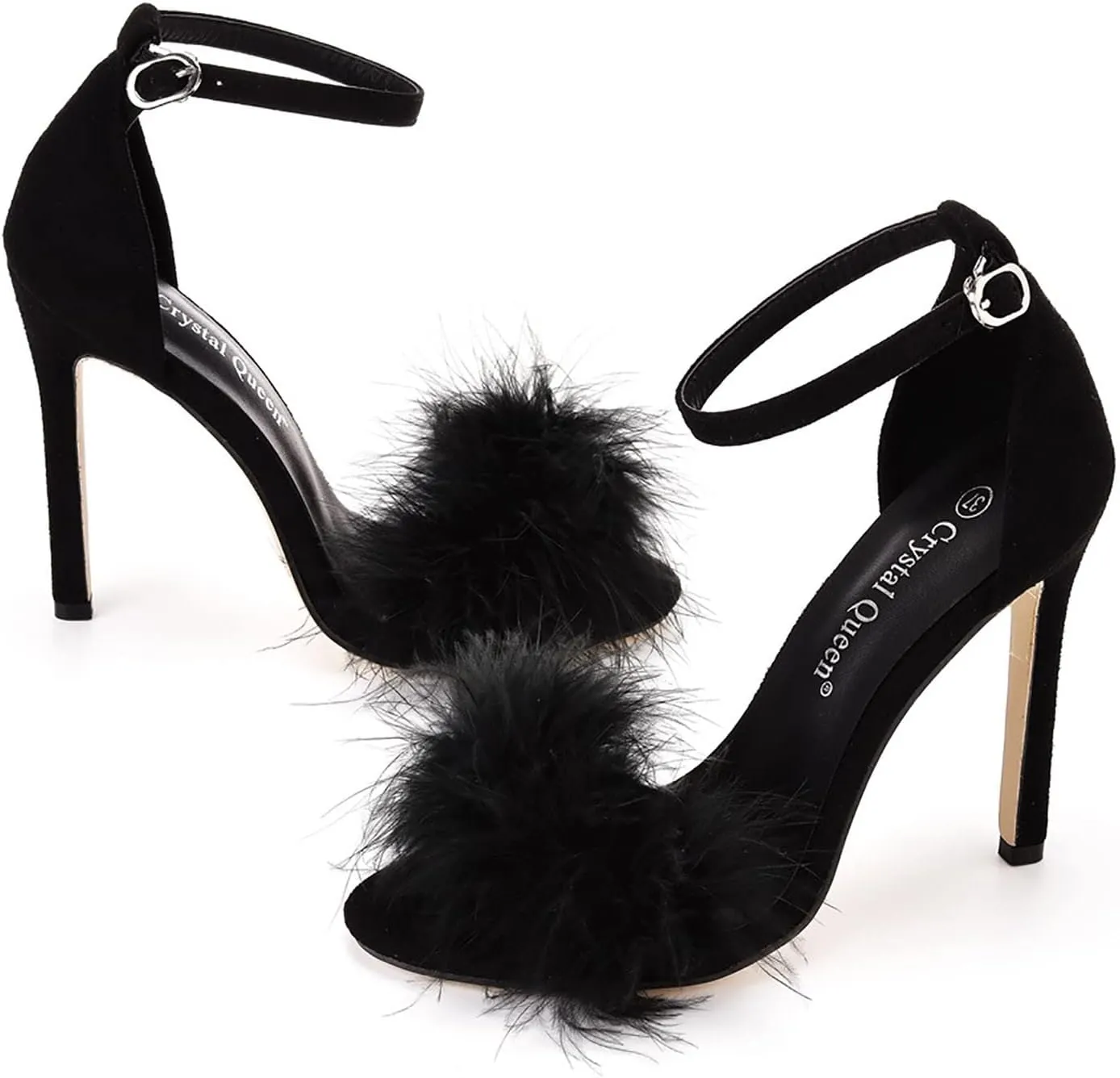 Women Summer Open Toe Sandal Feather Strappy High Heel Shoes High Heels Sexy Women Casual Sandals Heel Open Toe