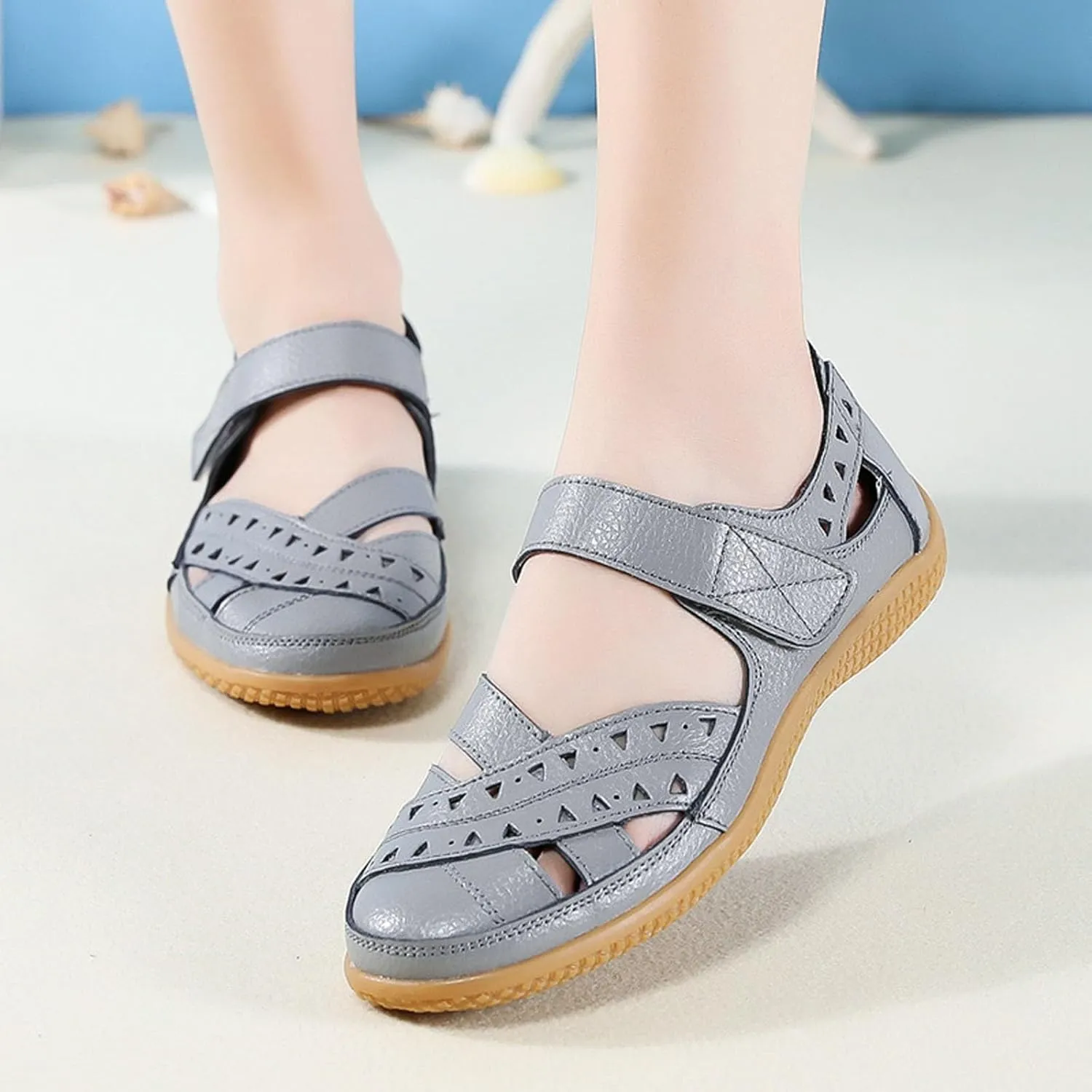 Women's Casual Slip On Shoes Comfortable Soft Flat Walking Sandals for Everyday Wear Lightweight Breathable Design