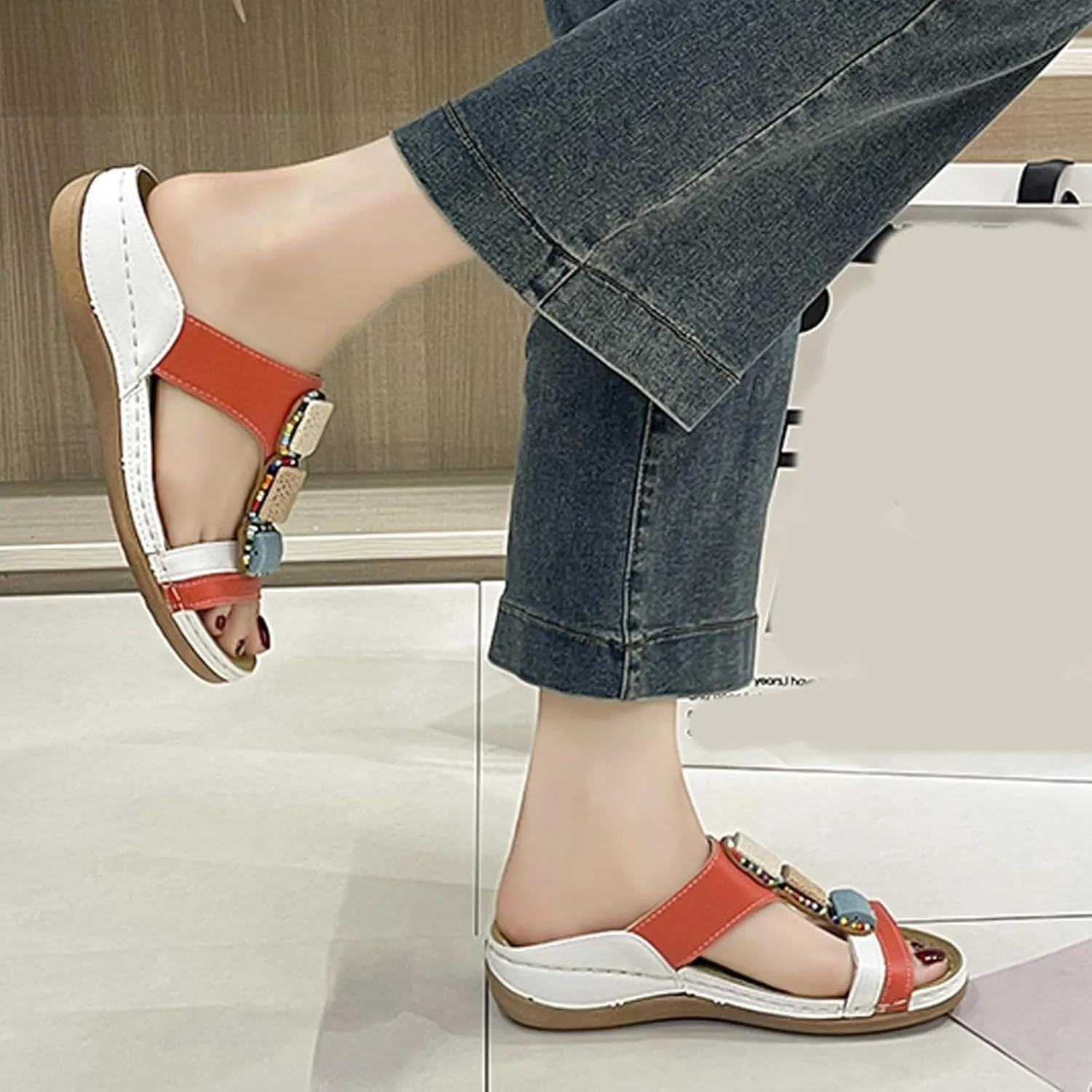 Women's Elegant Thick Bottom Sandals Womens Comfort Lightweight Platform Sandal Versatile Sandals for Women