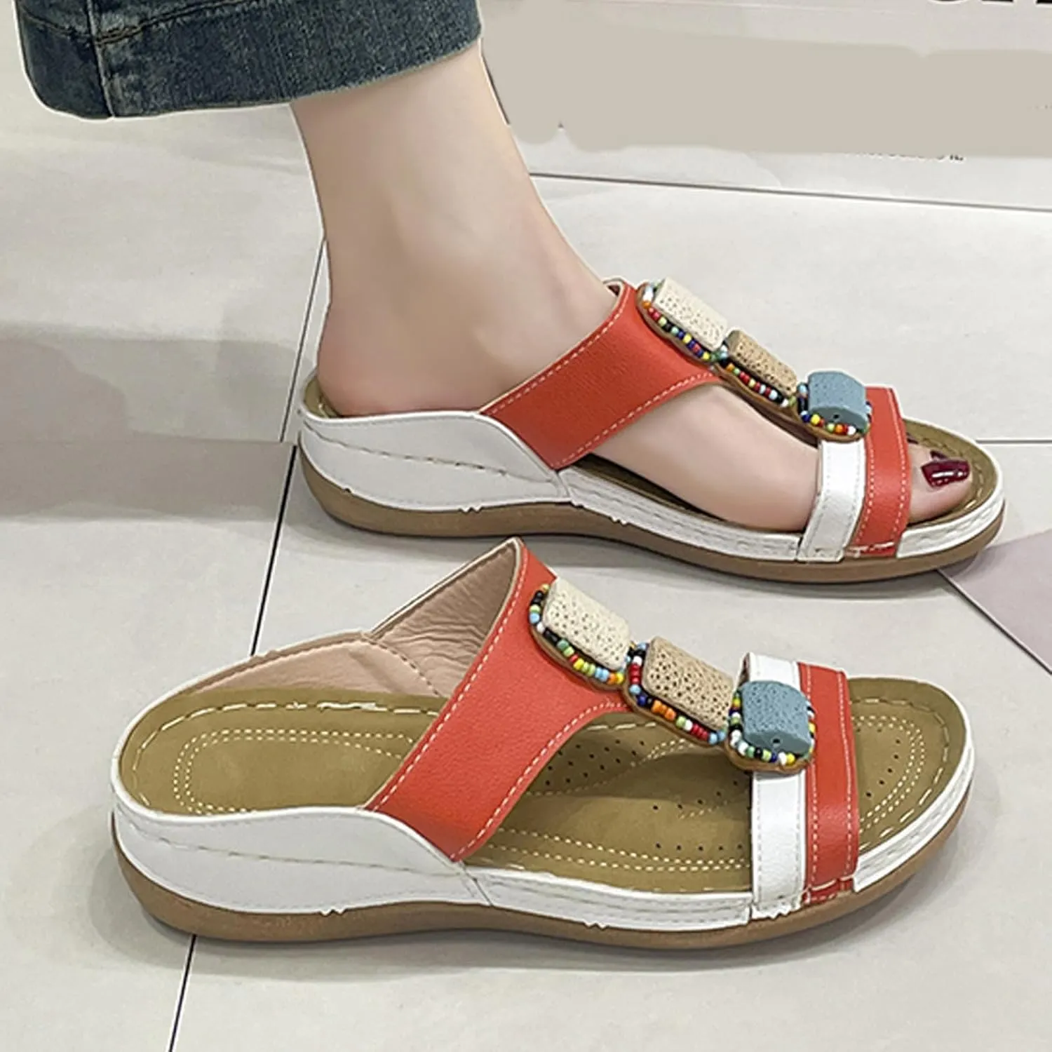 Women's Elegant Thick Bottom Sandals Womens Comfort Lightweight Platform Sandal Versatile Sandals for Women