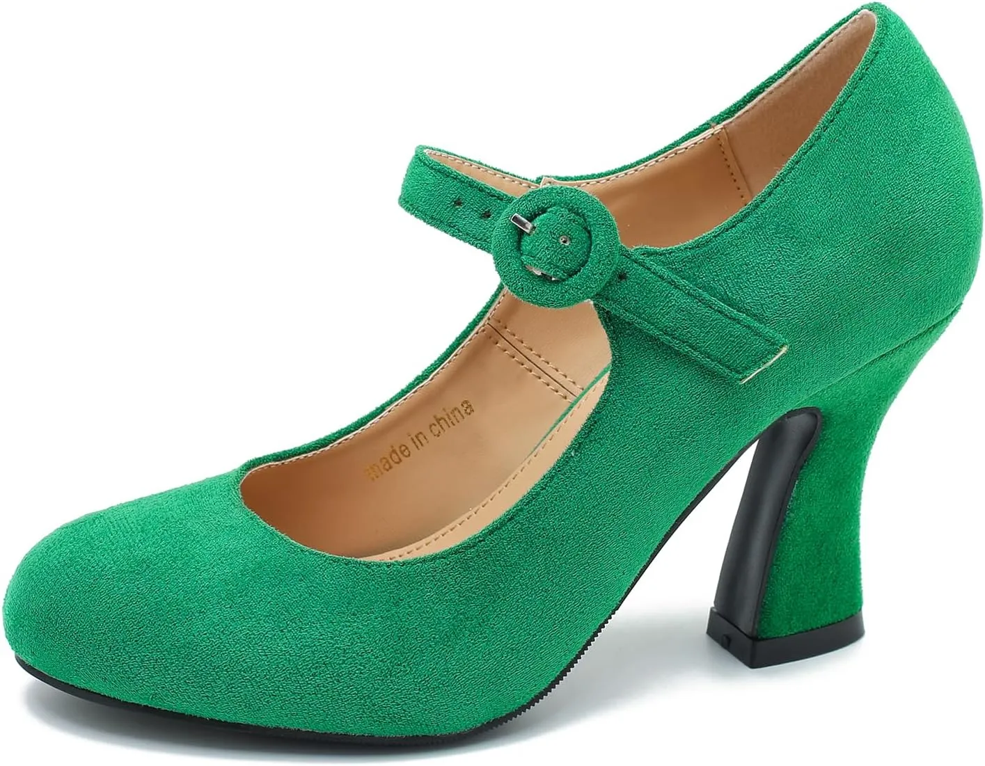 Women's Pumps Ankle Strap High Heels Close Toe Classic Comfortable Chunky Heel Mary Jane Shoes for Women Dressy Wedding Party