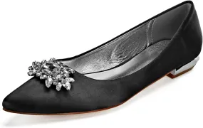 Women's Wedding Banquet Party Shoes Pointed Satin Chunky Sandals