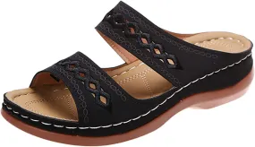 Womens Wedge Sandals Comfortable Dressy Orthotic Flips Flops Arch Support for Flat feet Walking Orthopedic Slippers Slides