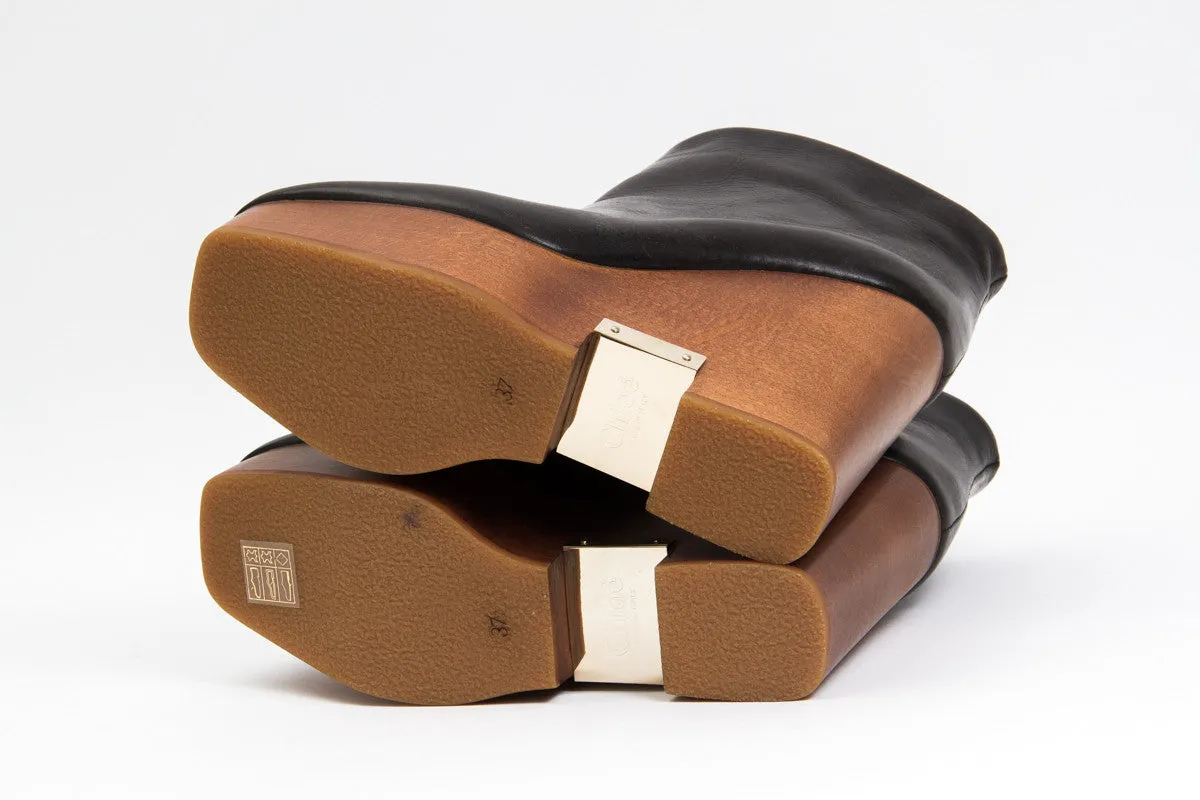 WOODEN WEDGE BOOTS